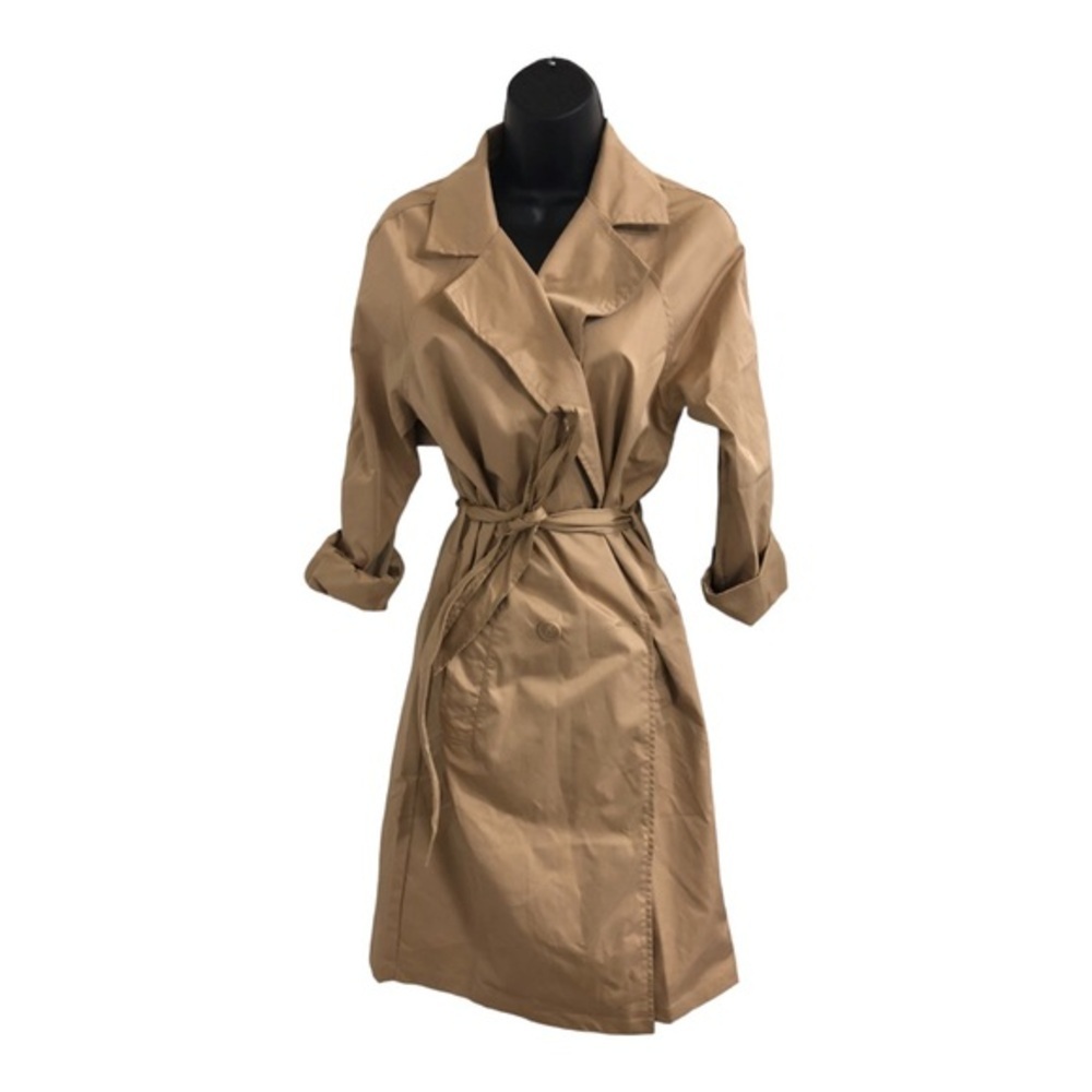 Haute Monde classic tan belted trenchcoat raincoat size small new